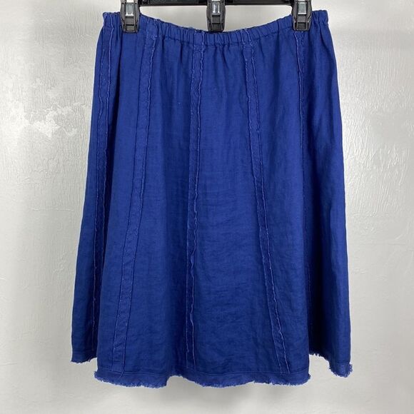 Soft Surroundings royal blue A-line raw hem skirt size S - Picture 2 of 5